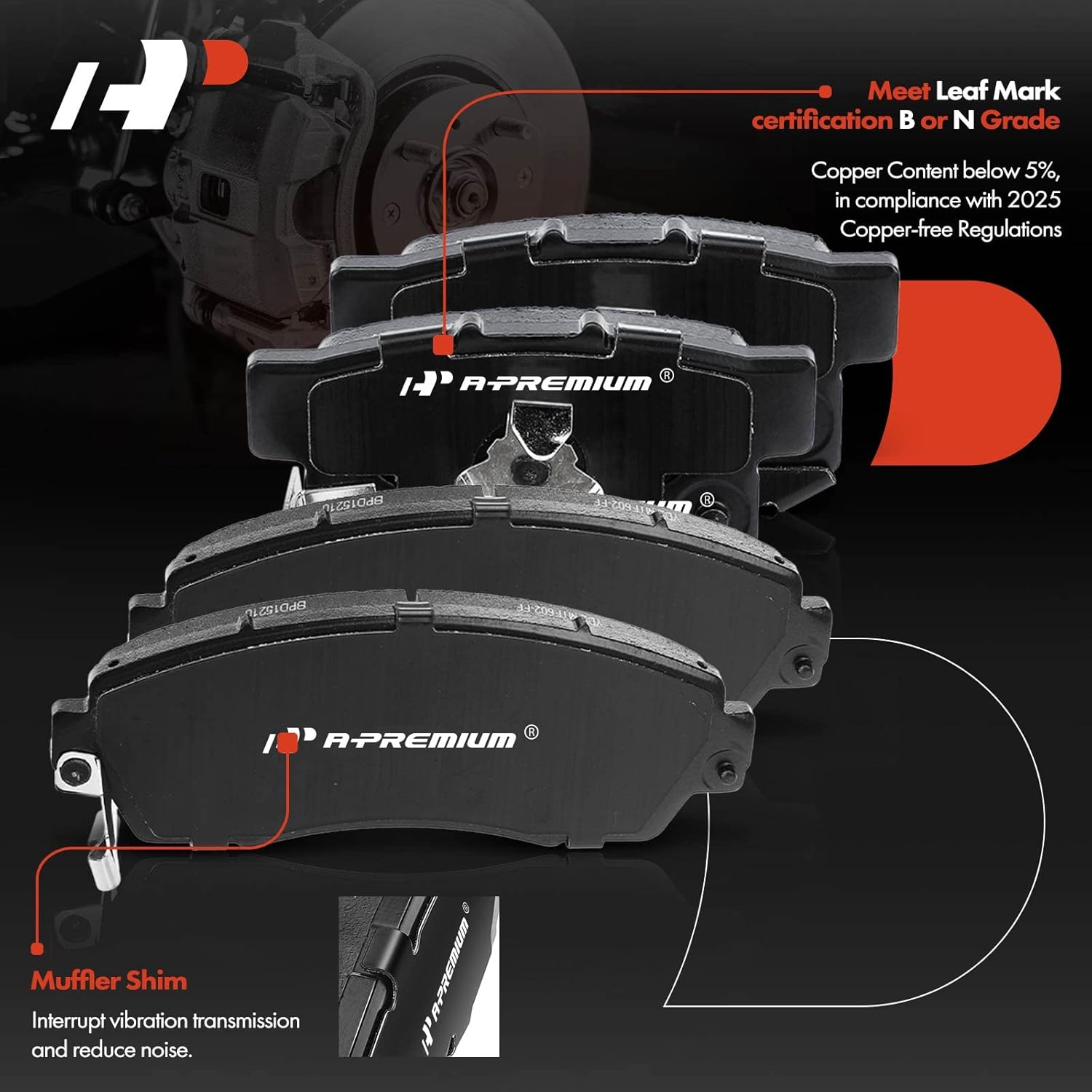 A-Premium Front and Rear Drilled and Slotted Disc Brake Rotors + Ceramic Pads Kit Compatible with Select Acura and Honda Models - RDX 2010-2012, CR-V 2007-2016, 12-PC Set