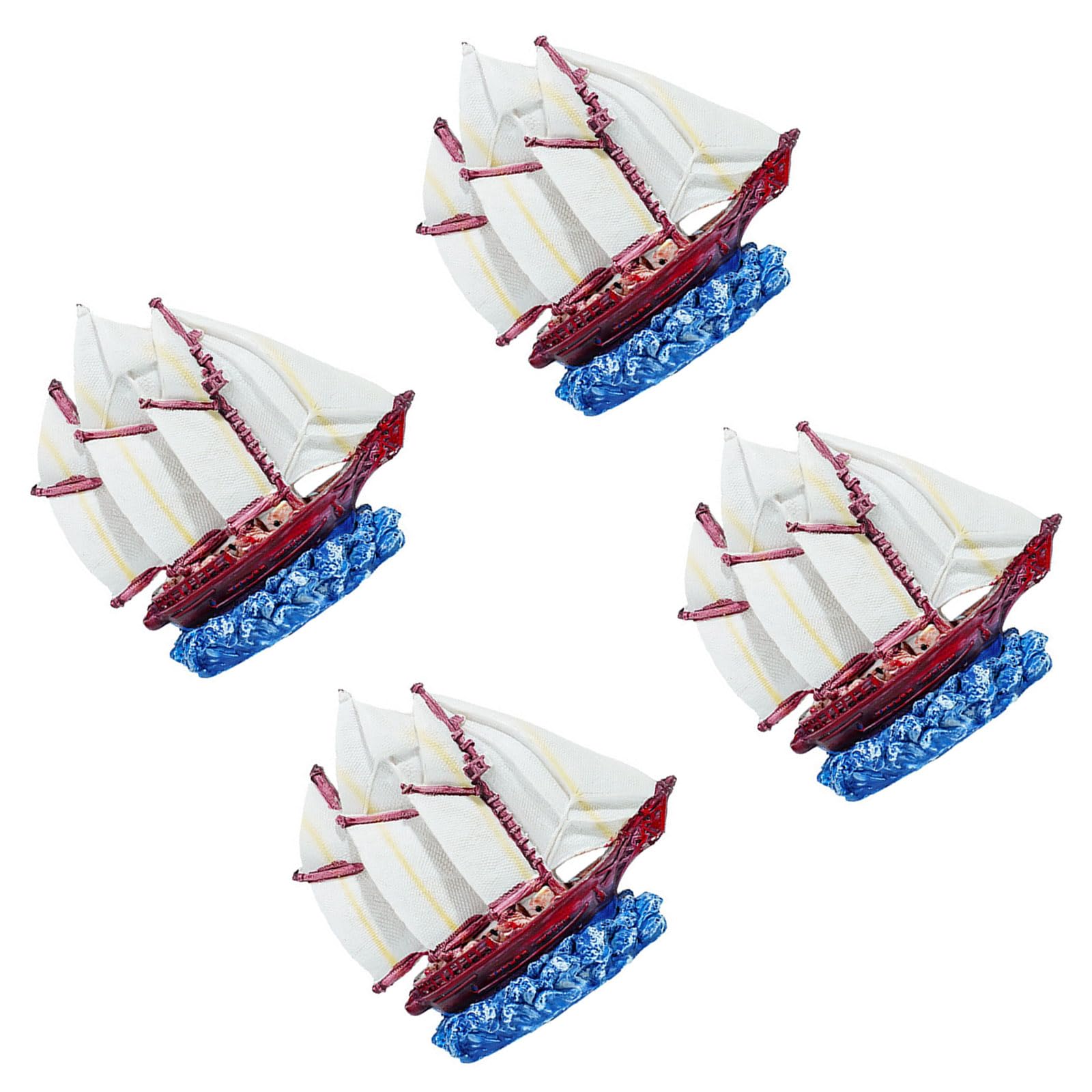 Hsioluted Fishtank Artificial Plant Landscape Fish Tanks Decorations for Aquariums Terrarium Shrimp Sail Boats Ornaments Habitat Resin Aquarium Ship Decors