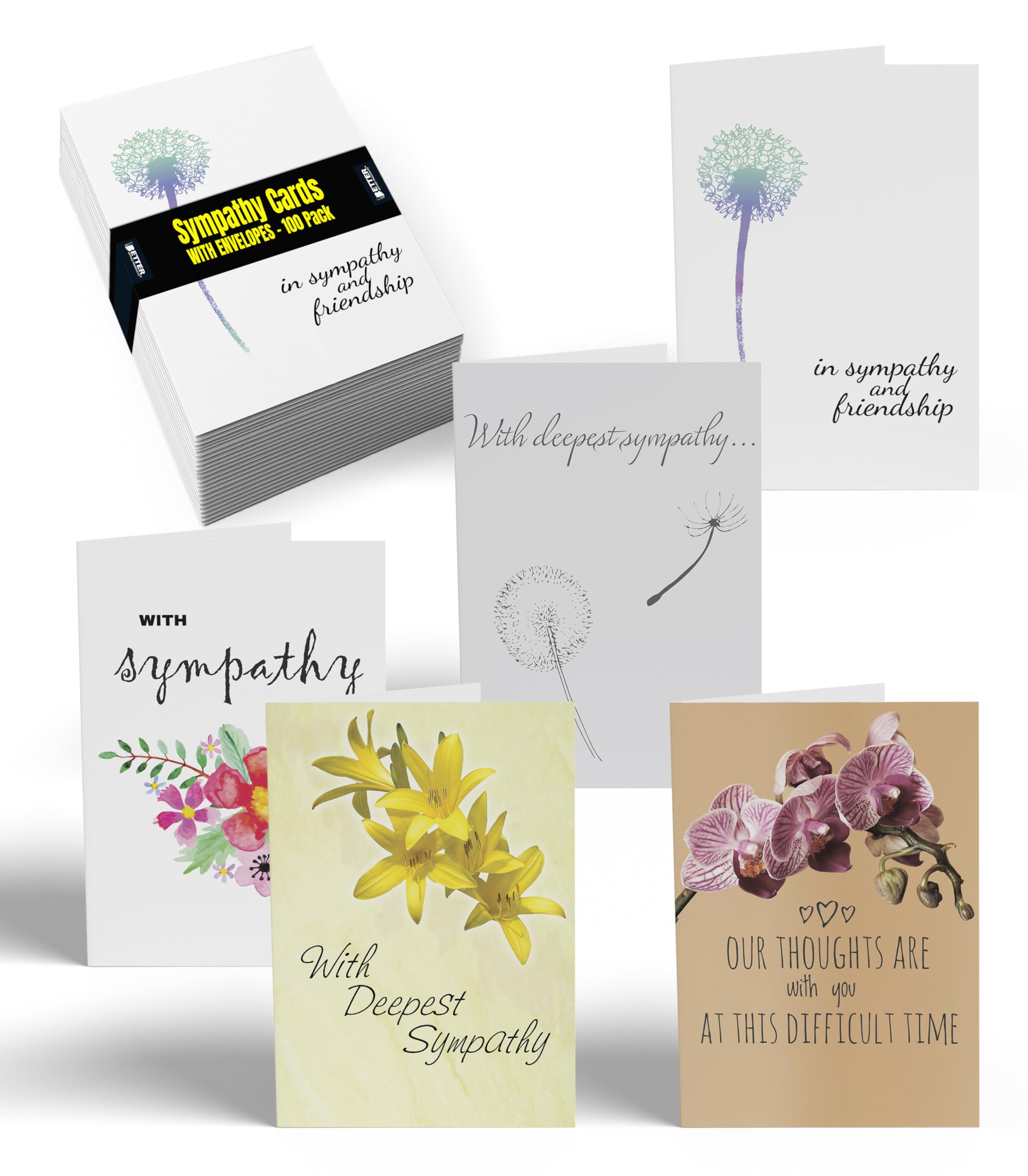 Amazon.com: Better Office Products Assorted Sympathy Cards, 100