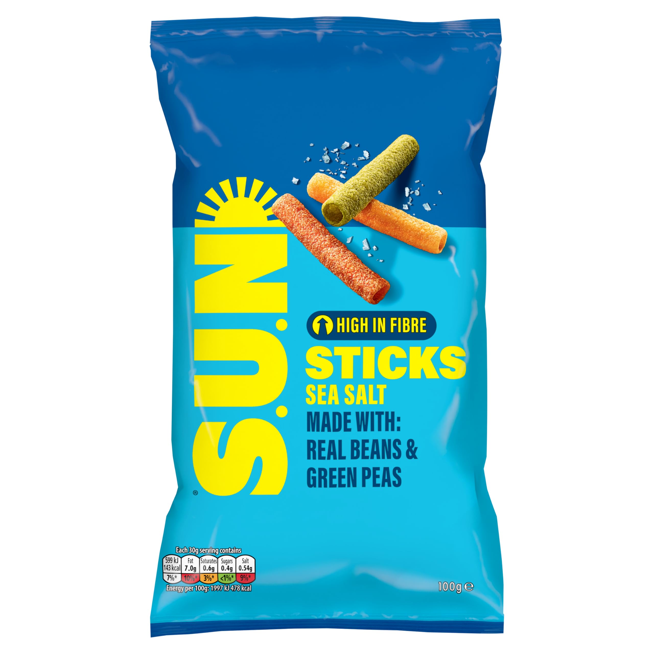 SUN Sticks Sea Salt Snacks Sharing Bag Crisps 100g