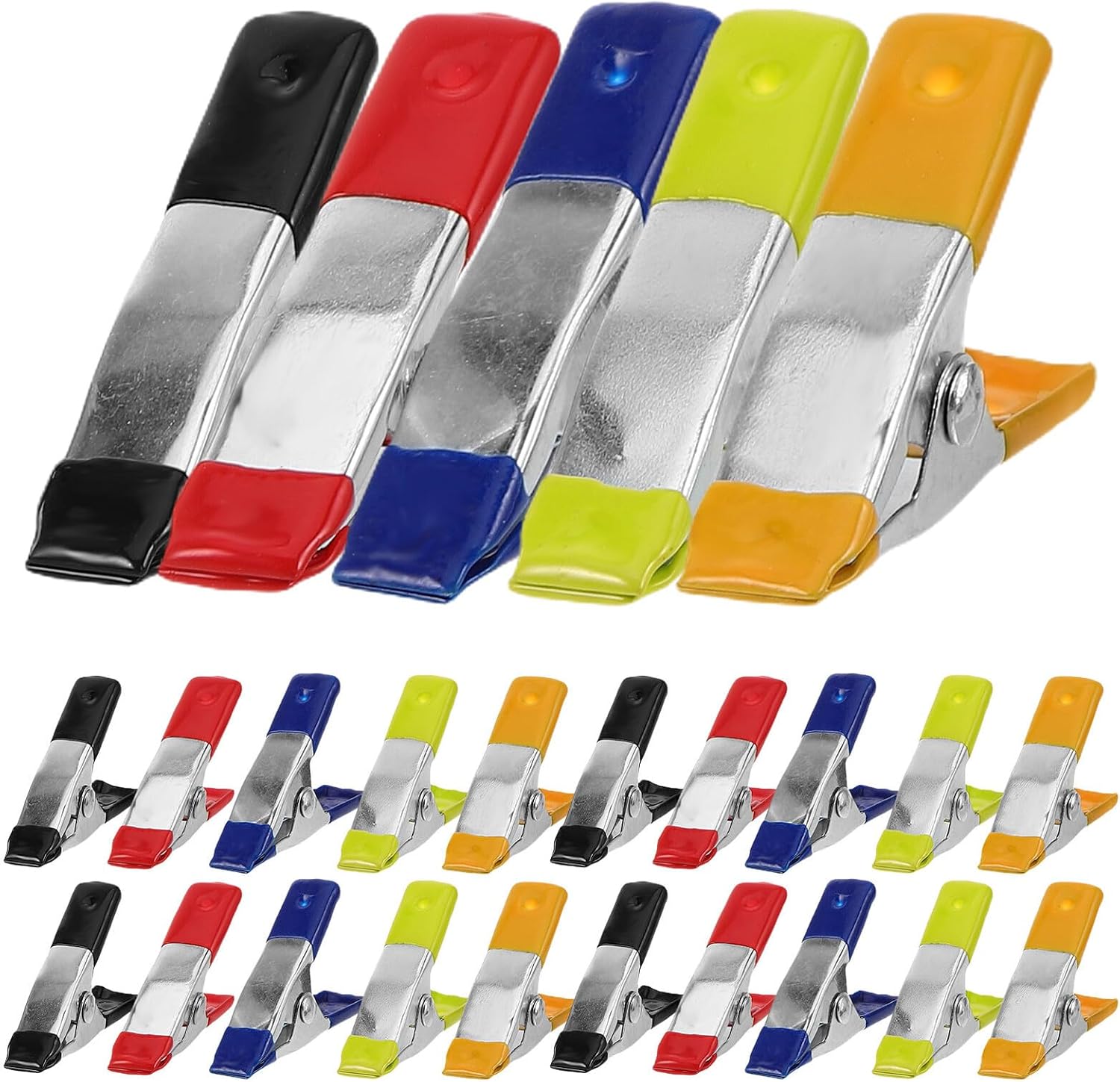 50pcs Small Metal Spring Clamps Set, Multifunctional Heavy Duty Carpentry Clips for Woodworking, DIY Fixing Clamps Assorted Colors for Craft and Industrial Use