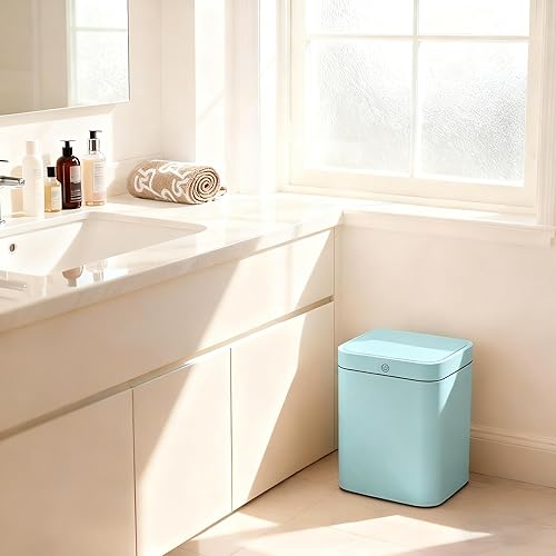 Miniatura 7 de Bote de basura con sensor de movimiento, automático de 4 galones con tapa hermética sellada, recargable por USB, compacto para baño, dormitorio,