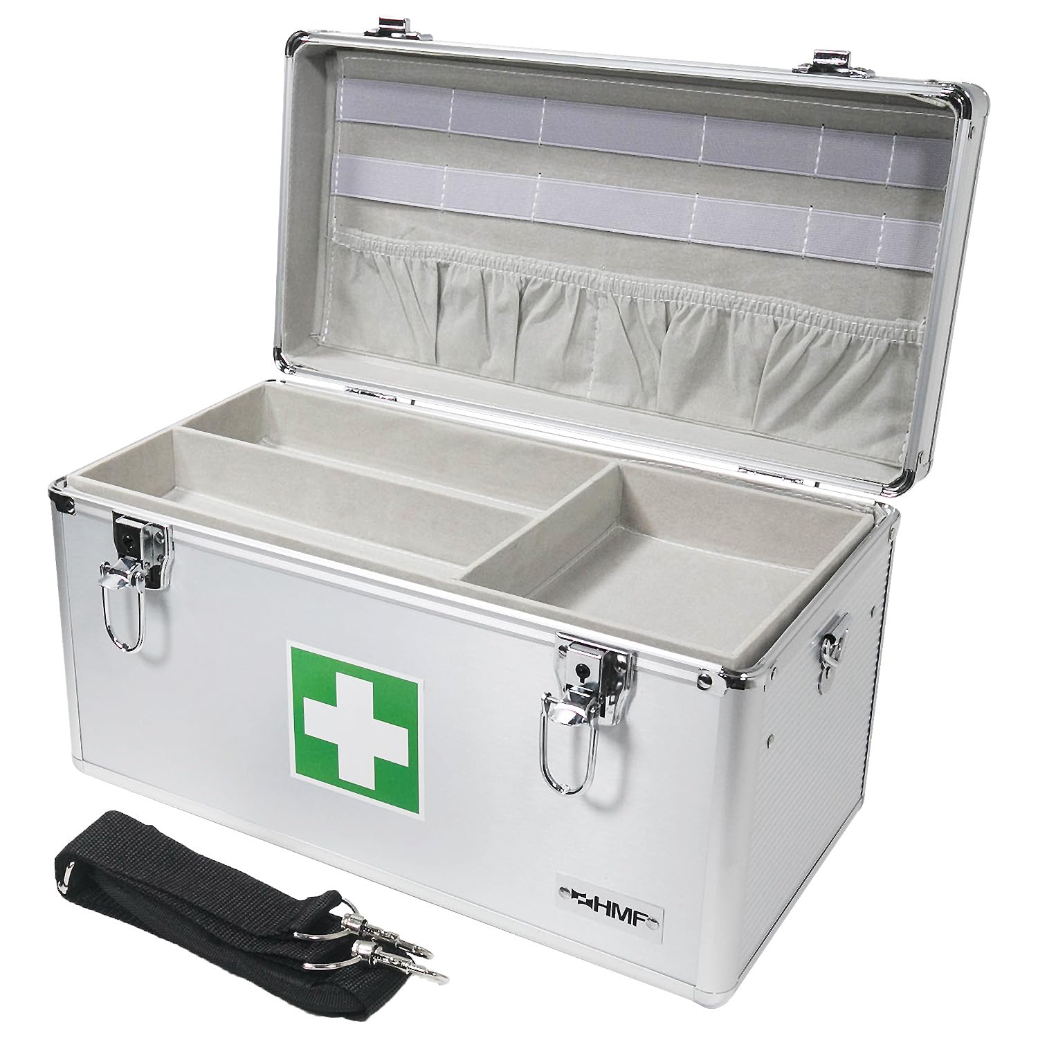 HMF 14701-09 Medicina Box, Valigia Medica, Valigia Universale, Alluminio, 40 x 22,5 x 20,5 cm