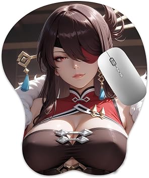 3D Mouse Pad Oppai Mousepad with Soft Gel Wrist Rest Anime Manga Gaming Boob pad Anti-Slip Mouse Mat  Beido