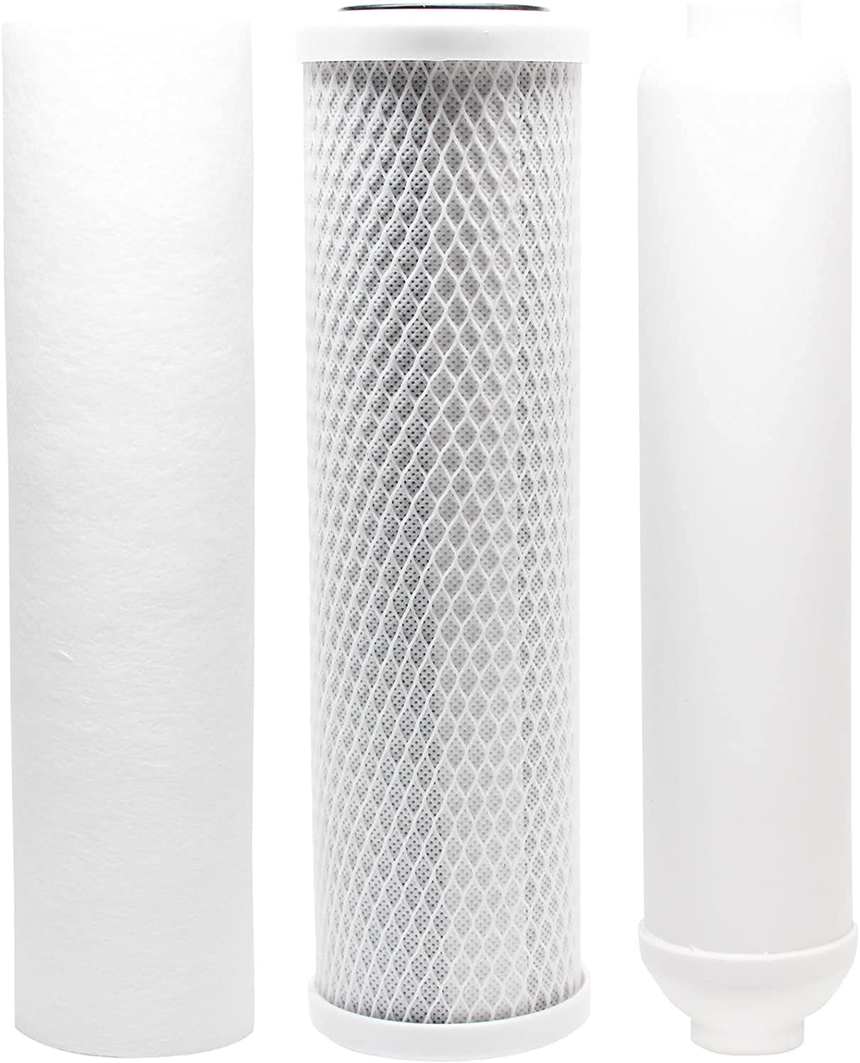 CFS – 3 Pack Replacement Water Filter Set Include Polypropylene Sediment, Carbon Block & Inline Cartridges Compatible with Rainsoft 9591 Reverse Osmosis System Models – Removes Bad Taste – White