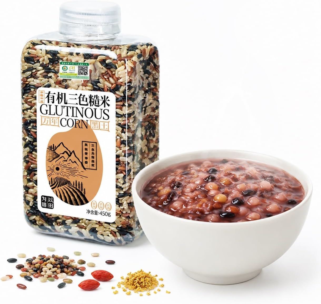 405 g organicznego trójkolorowego brązowego ryżu naturalnego pełnego ziarna niskotłuszczowych bogatych w błonnik gruboziarnistych zbóż północno-wschodnich