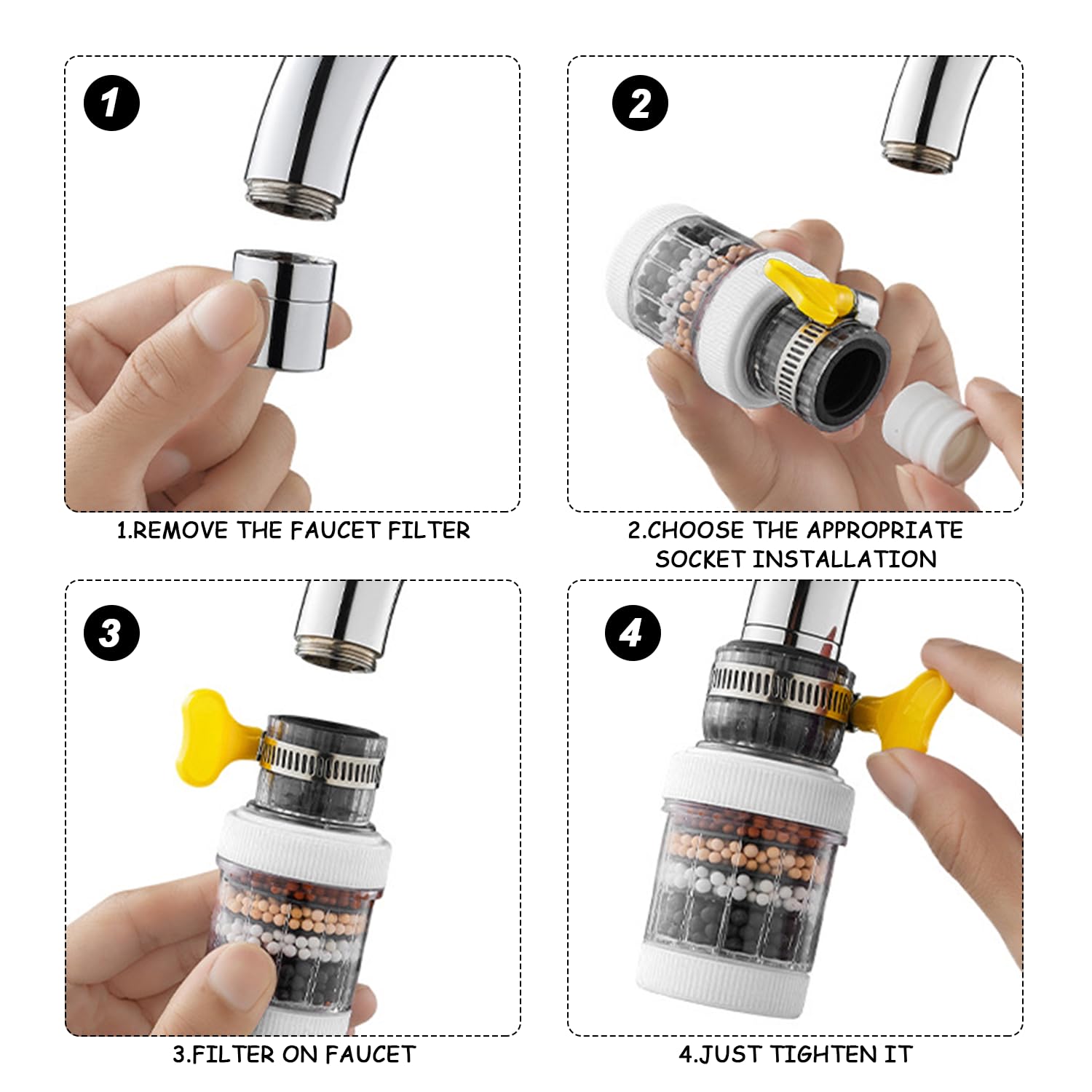 3-weg keukenkraanfilter - 3-in-1 drinkwatermengkraan met 360° draaibare
