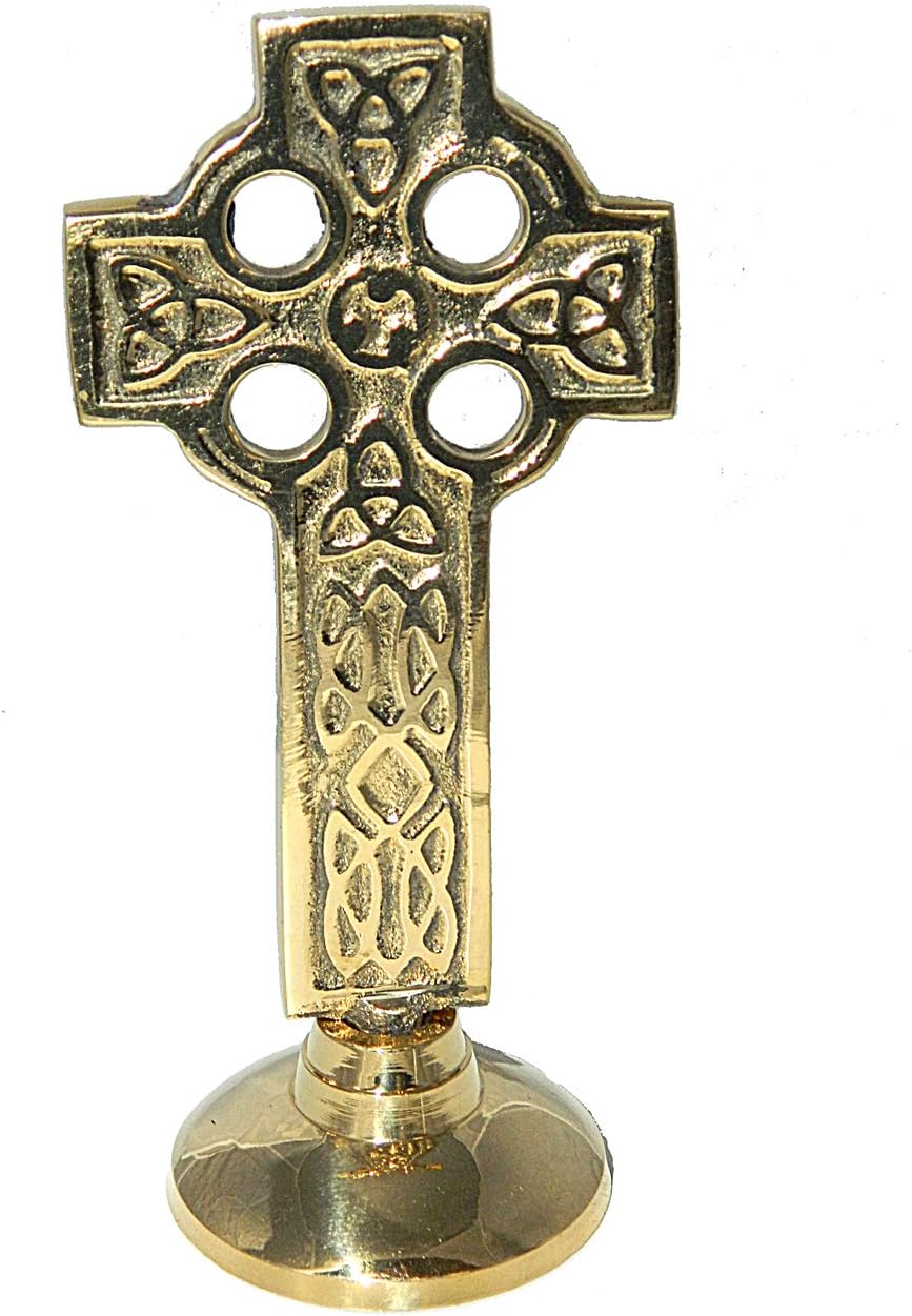 Liffey Artefacts Solid Brass Celtic Cross from Ireland