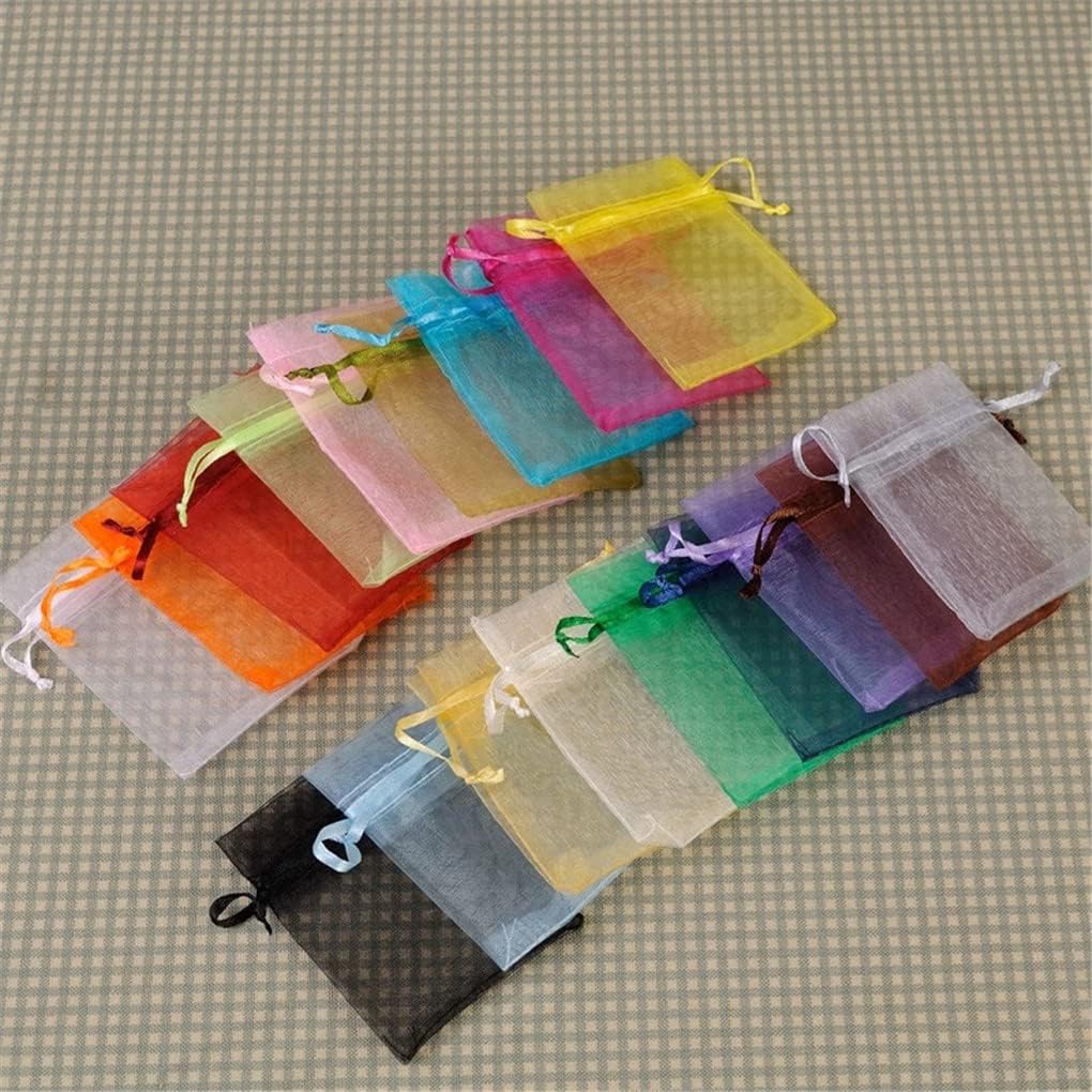 Hamthuit 50 Pcs Jewelry Transparent Bags Organza Jewelry Packaging Bag Earring Pouches Wedding Gift Pouches
