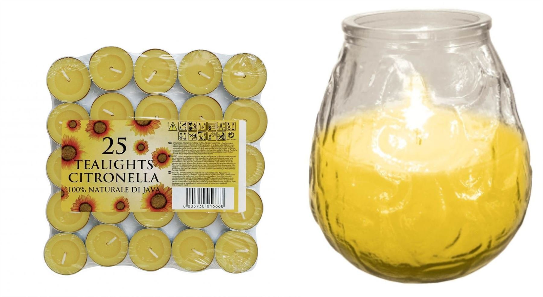 Citronella Candle Votives in Glass Cup - 48 Pack - Indoor and Outdoor Decorative and Mosquito, Insect and Bug Repellent Candle - Natural Fresh Scent - 12 Hour Burn Time