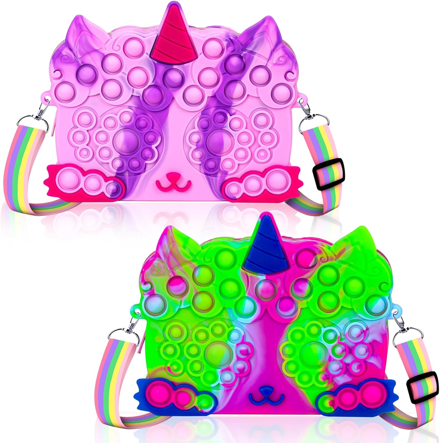 Sensory Bubble Game Fidget Toys, Toys for 2 3 4 5 Year Old Girls, 2 Pack Bubble