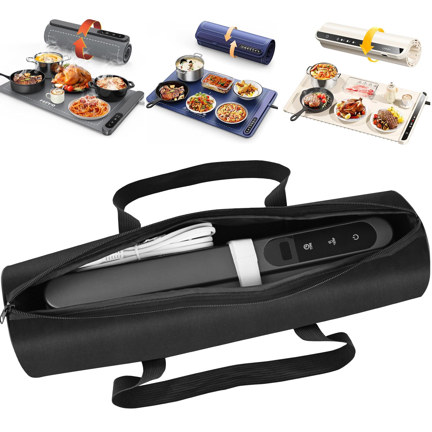 Sac de transport pour tapis de réchauffement alimentaire idéal pour buffets