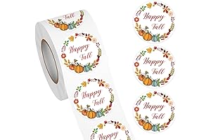 500 PCS Fall Favors for Adults - Autumn Stickers Round Label