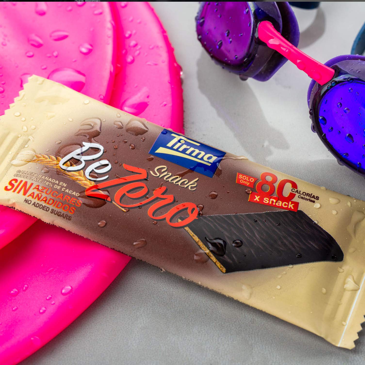 Tirma Snack Be-Zero Galletas Crujientes Cubiertas de Chocolate 70% Cacao Sin Azúcares Añadidos 80 kcal Pack 6 Unidades