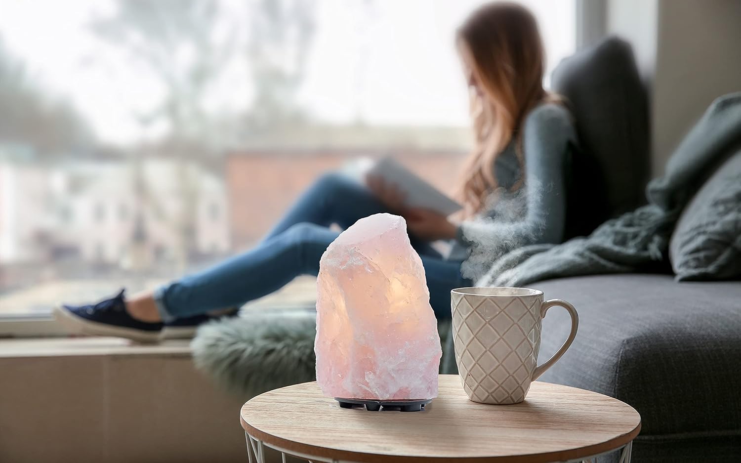 Rose Quartz Dimmable LED Lamp (Rose Quartz, Medium)
