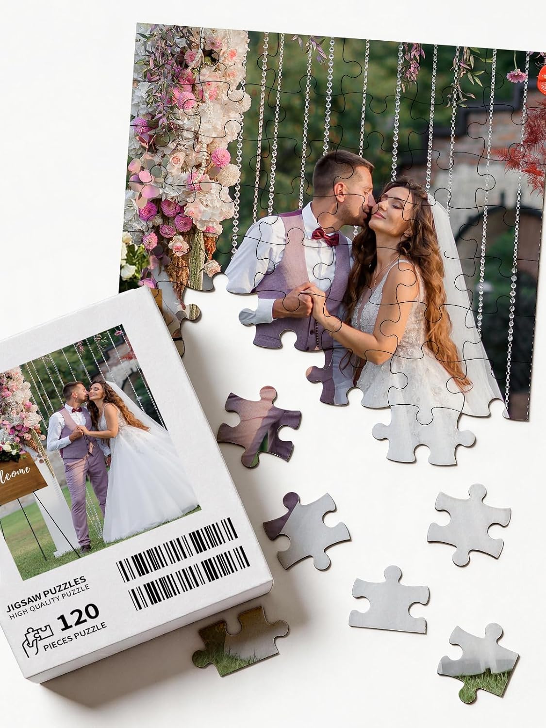 Custom Photo Puzzle – Create Your Own Jigsaw Puzzle with Picture, Personalized Gift for Mother's Day, Wedding, Pet, Birthday (1500 Vertical)