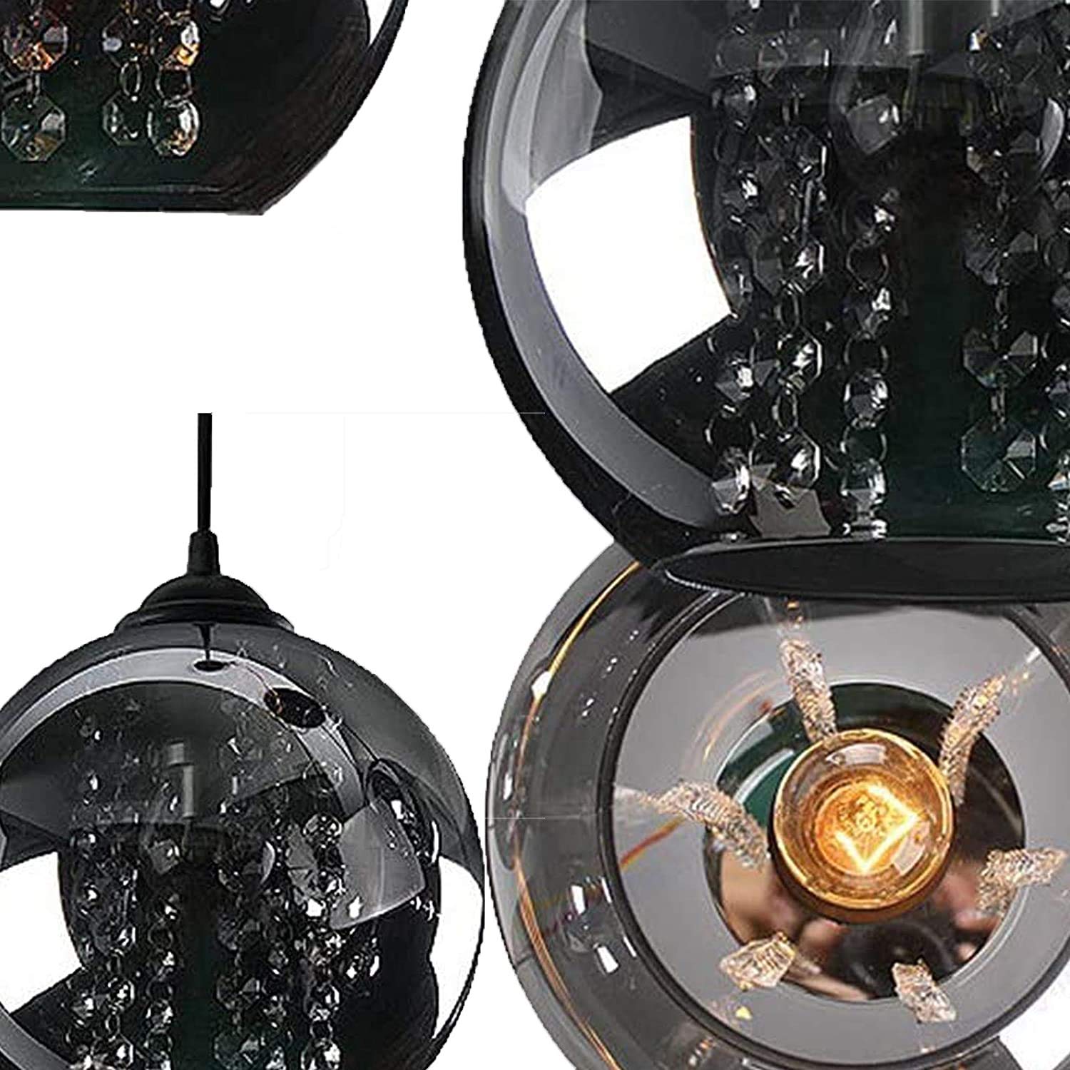 Comely Lustre Vintage Industriel En Fer, 3 Lumières Noir Suspension Luminaire Chambre, Plafonnier Industriel E27 Pour Salon, Chambre, Cuisine, Couloir (Sans Ampoule