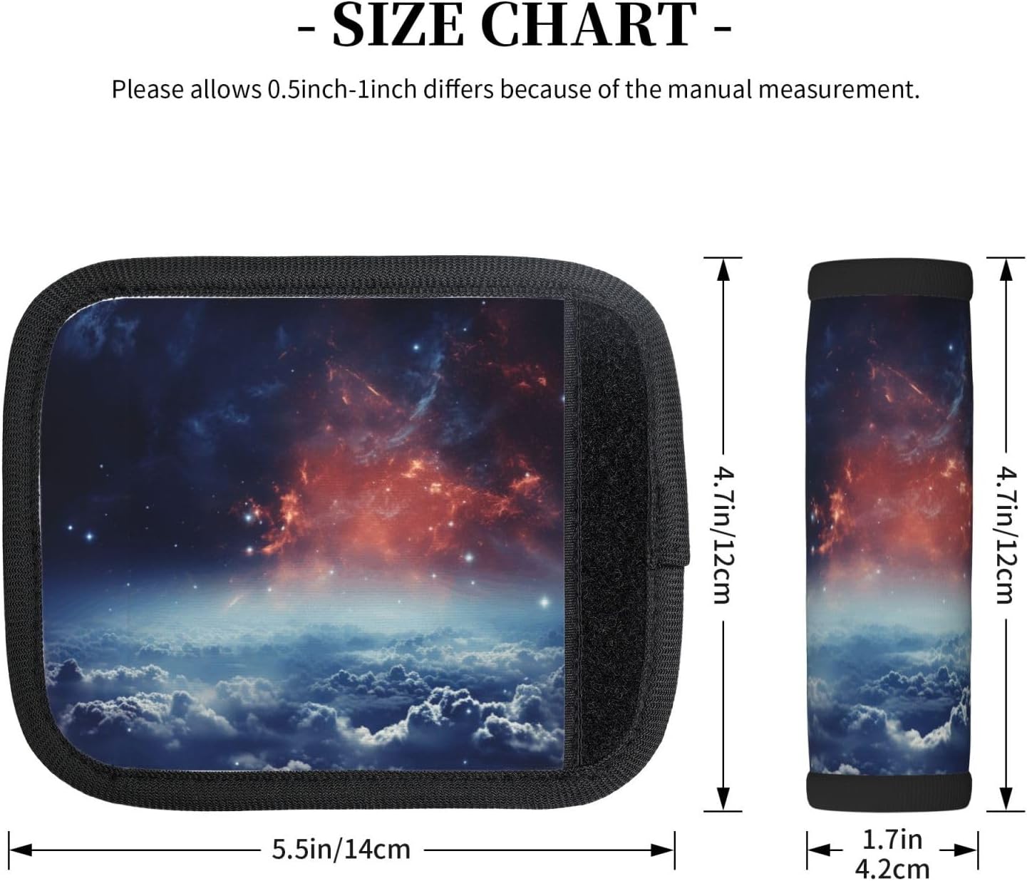 Dream Space Sky Star Print Luggage Handle Wraps Luggage Identifiers Soft Neoprene Luggage Handle Wraps for Suitcase Trolley Handle Grip Cover 2 Pack Luggage Tags