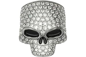 Anillo de Calavera del Chino Ántrax: Joyería Gótica Única con Diamantes Engastados