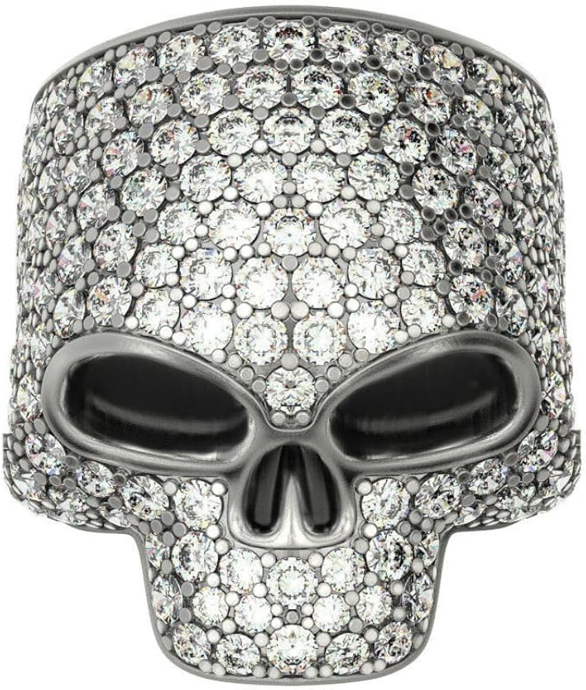 Amazon.com: Ssjewel Chino Antrax Ring Iced Out Diamond 925 Silver