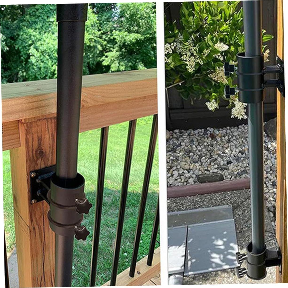 1set Heavy Duty Umbrella Stand for Deck Railing Patio Supply Non-Slip Base and Easy Removal