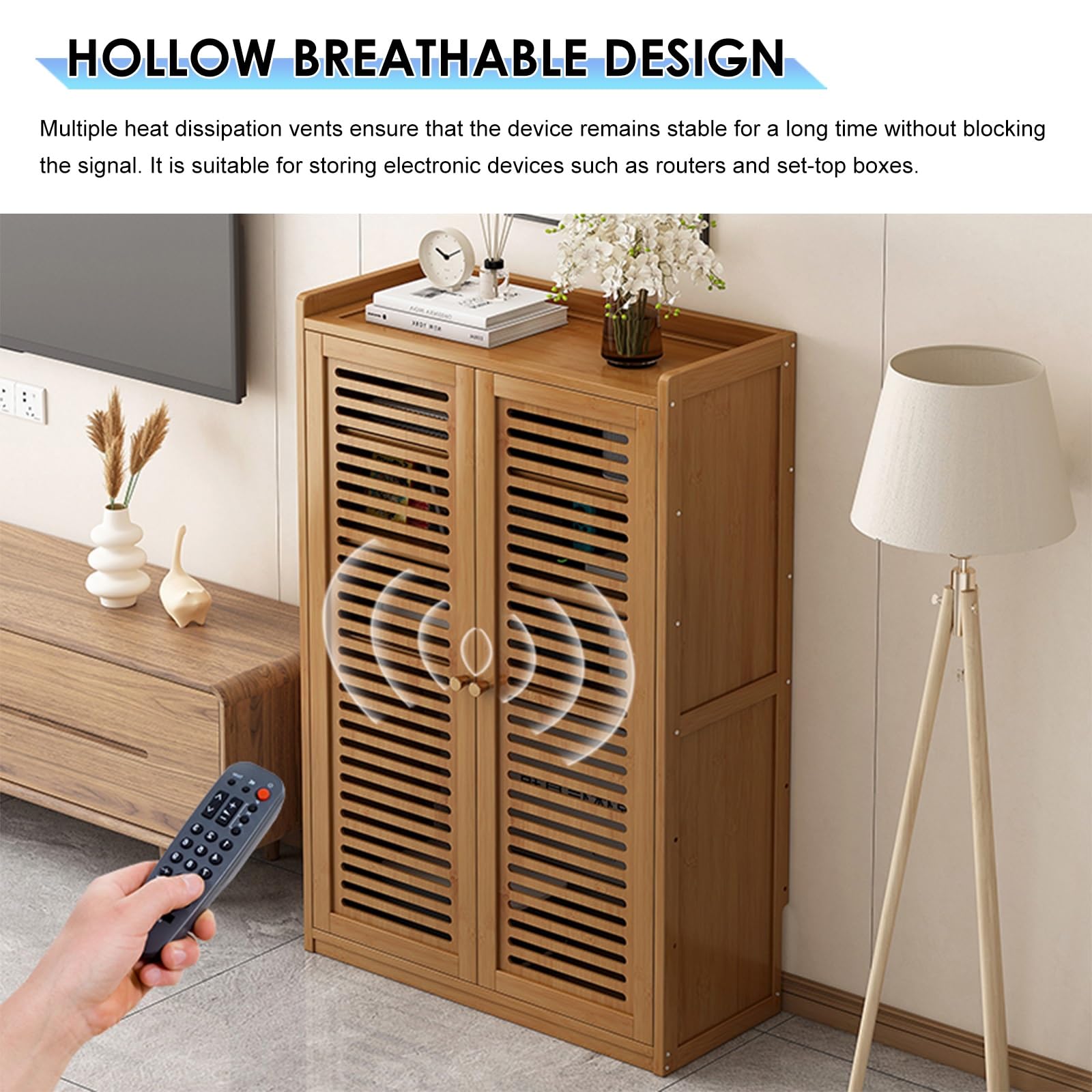 Armadio di archiviazione router WiFi e presa elettrica Elegante scatola da pavimento con ventilazione per casa e ufficio soluzione di gestione dei cavi per modem ed elettronica