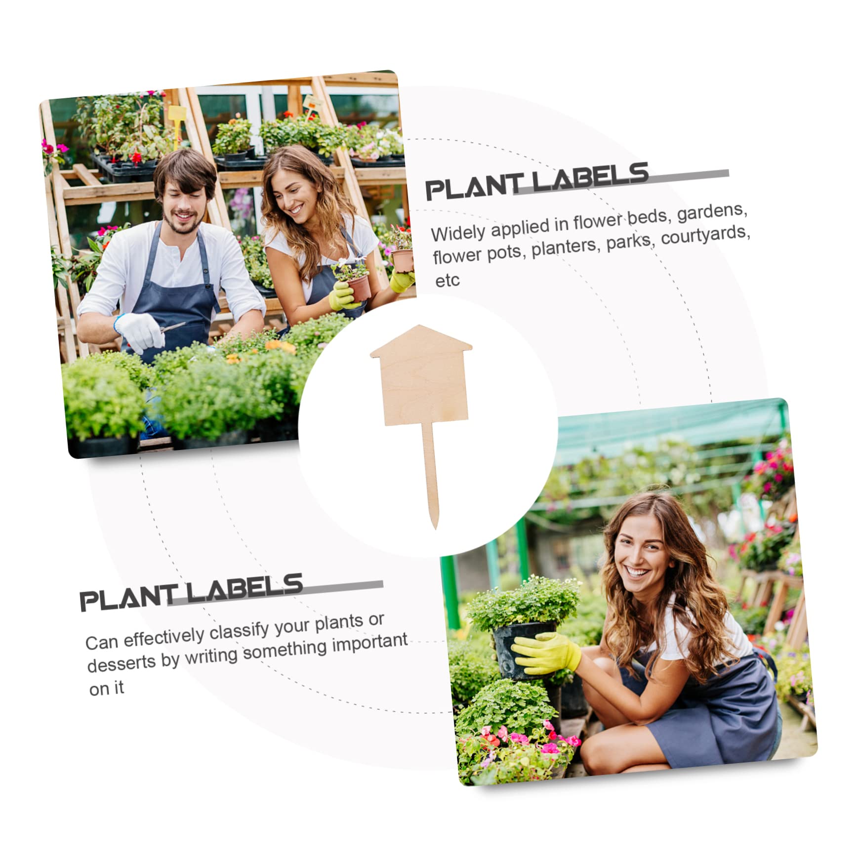 Yardwe 3 Sets Pflanzenetiketten Aus Holz Blanke Namensschilder 100 Stück Gartenpfähle Für Die Bepflanzung Im Innen- Und Außenbereich 50 Stück * 3