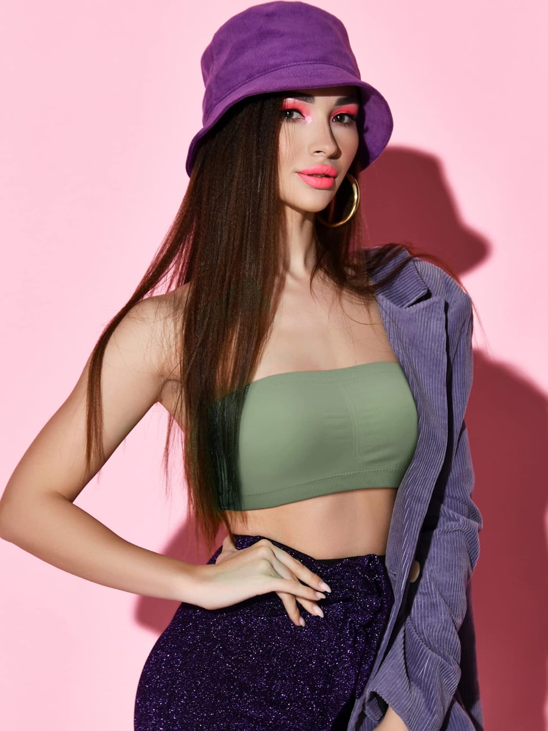 Bencailor 6 Pack Strapless Bra for Women, Padded Seamless Bandeau Bra with Support Wire Free Tube Top Non Slip Bralette - Image 6