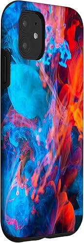 Miniatura 3 de Carcasa para iPhone 11, diseño de acuarela, color azul y rojo