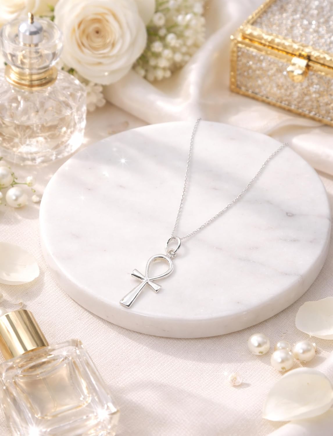 AeraVida Eternity Egyptian ANKH Religious Cross .925 Sterling Silver Necklace