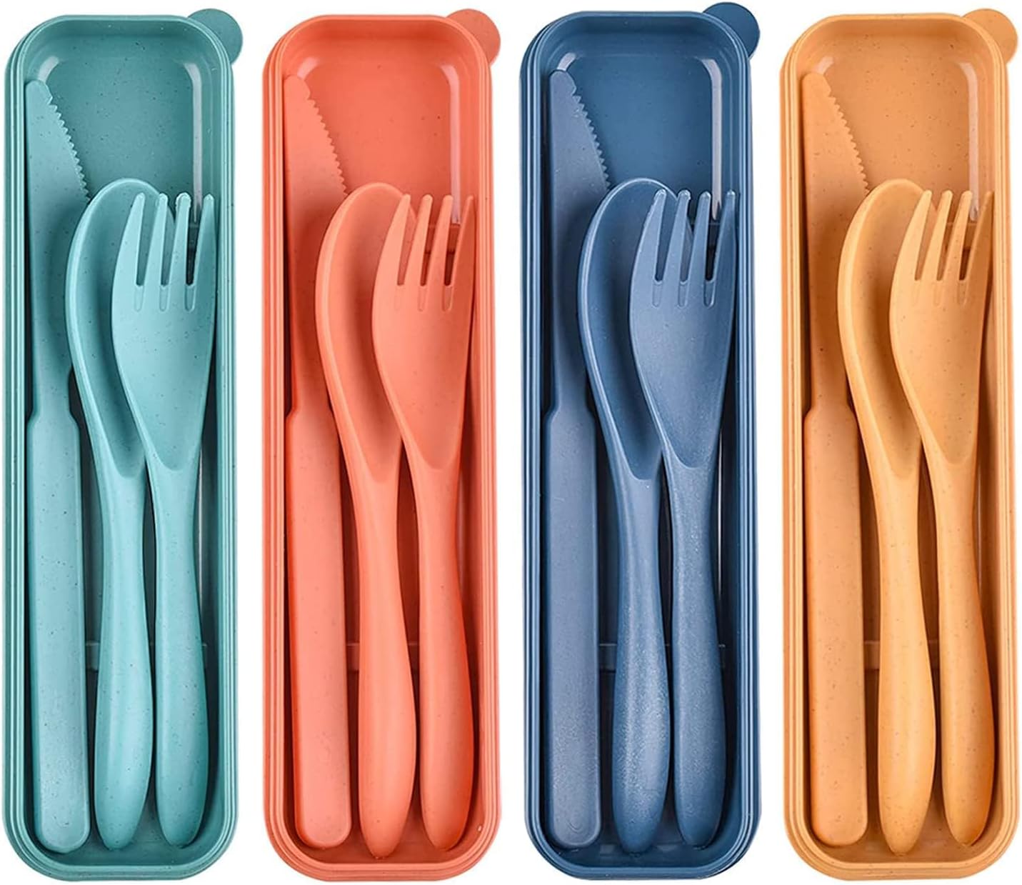 Reusable Travel Cutlery Set with Storage Case – Lightweight Spoon Fork Knife Set for Lunch Box, Camping, Office, College & Daily Carry (1 Set) (1)