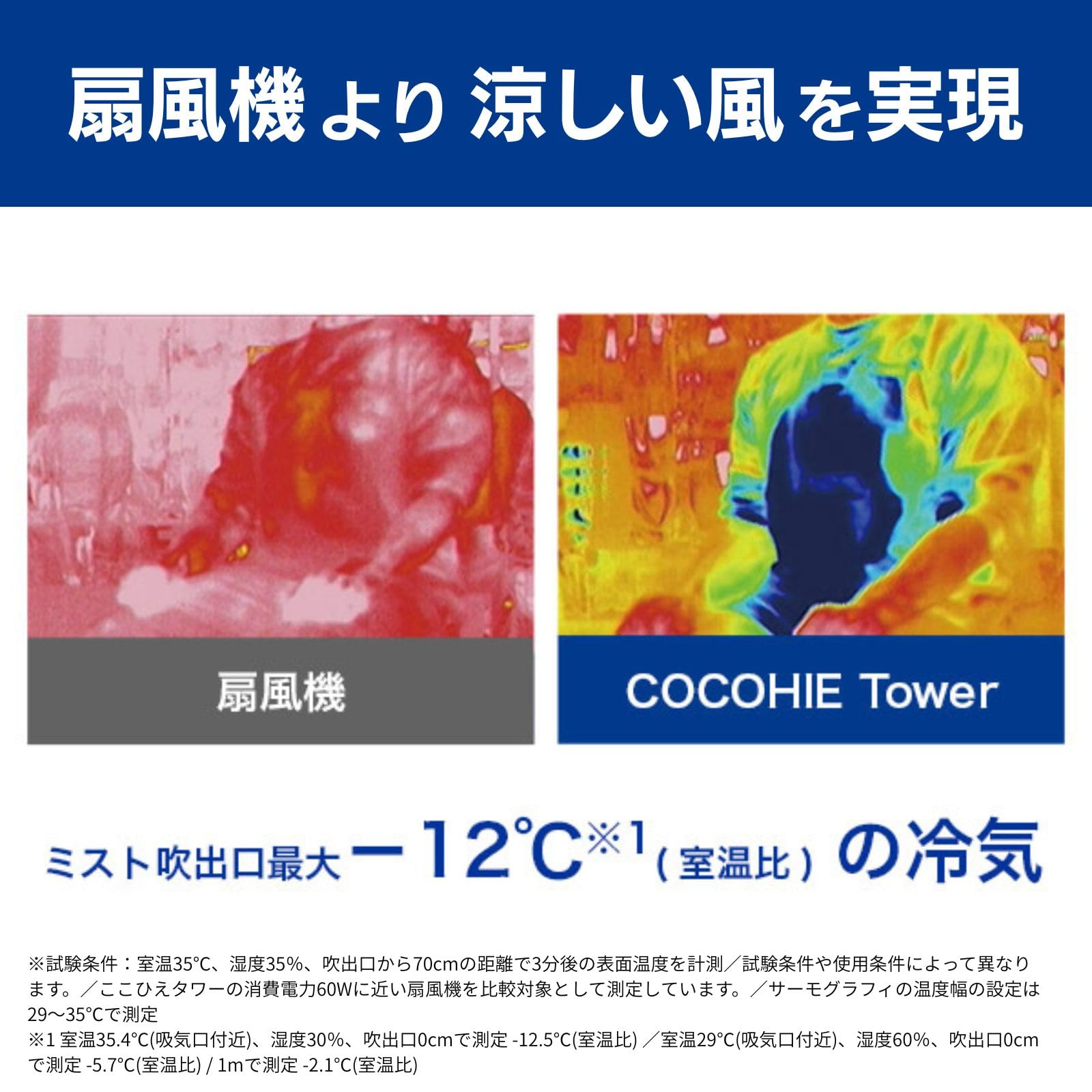 Amazon | 【公式】【2026年版】ここひえ タワーT3 冷風扇 タワーファン