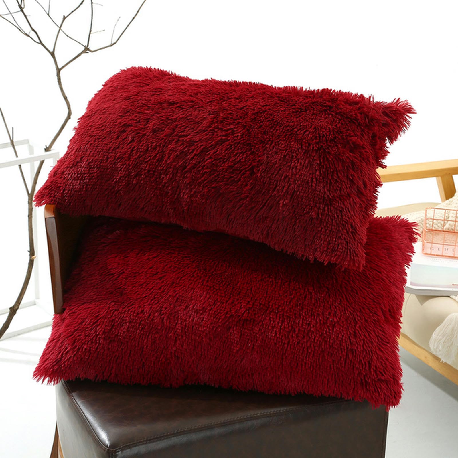 WANAM Plush Cushion Cover Home Decor Pillow Covers Living Room Bedroom Sofa Decorative Pillowcase 50x70cm Shaggy Fluffy Cover