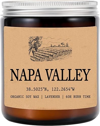 Vela perfumada de Napa Valley California, cera de soja orgánica, regalo para ella, regalo para él, regalos para el nuevo hogar, regalo de cumpleaños