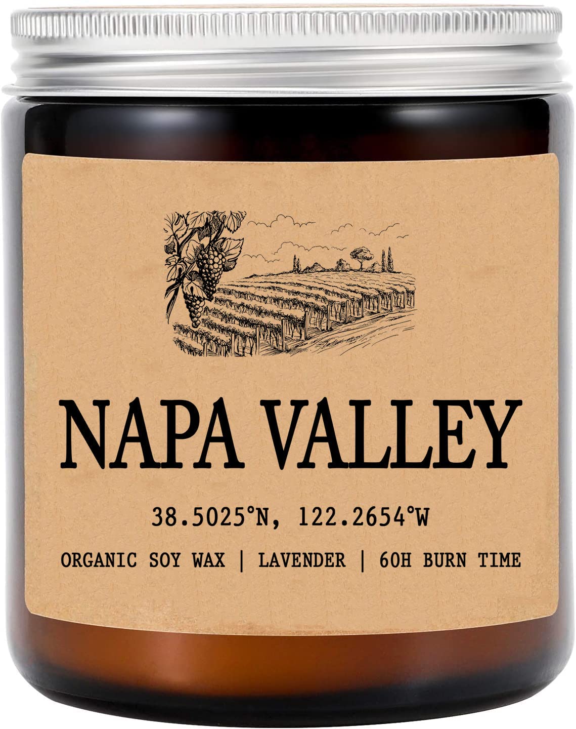 Napa Valley California Scented Candle - Organic Soy Wax - Gift for Her - Gift for Him - New Home Gifts - Birthday Gift for Friend - National Park Gifts - State Candles