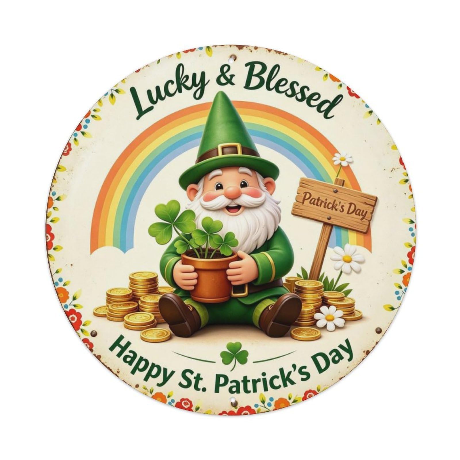 Happy St. Patrick's Day Metal Tin Sign Plaque