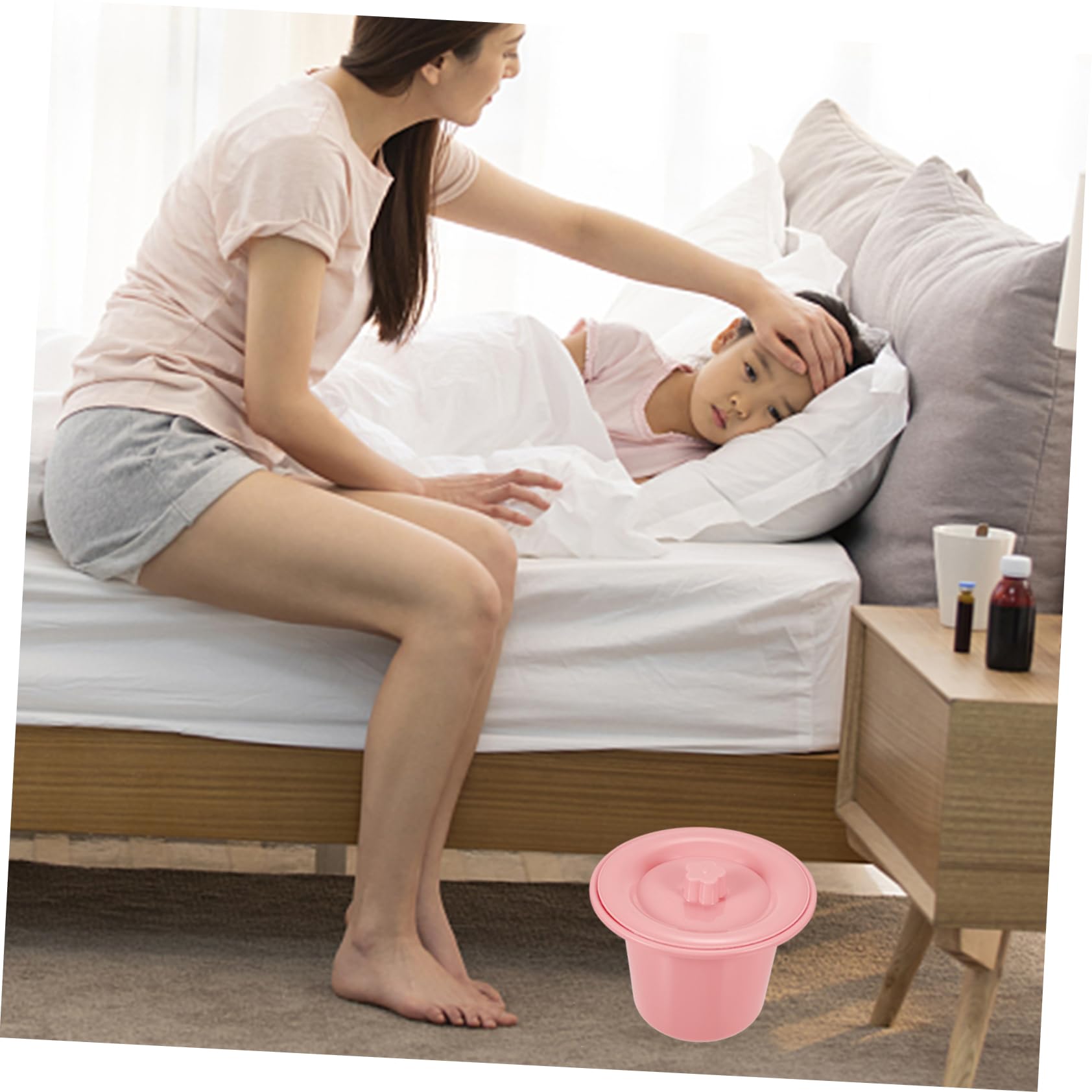 Healeved 2piezas Orinal Multi-funcional Para Niño Niña y Adultos Orinal De Tapa Reutilizable Base Antideslizante Para Uso Familiar Potente y Resistente Para Hospitales y Entrenamiento De