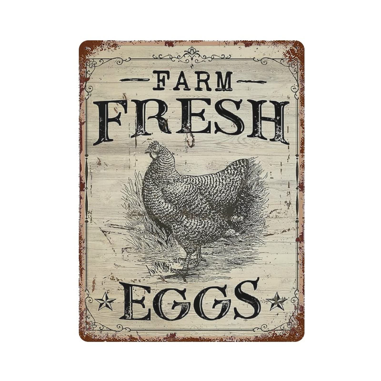 AOOEDM Chickens And Roosters Vintage Metal Sign Wall Decor Metal Plaque for Cafe Bar Pub Home Beer Retro Poster 16x12 Inch