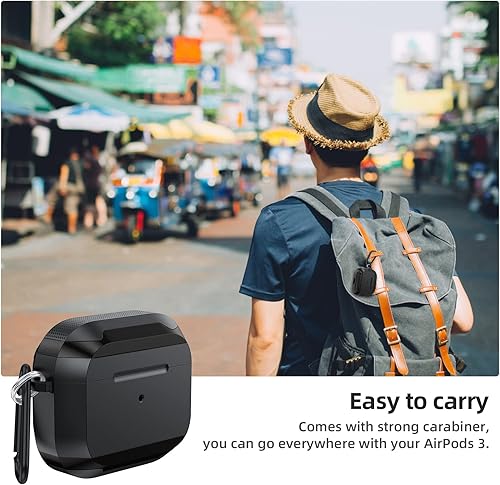 Miniatura 9 de Funda de la serie AirPods de tercera generación, funda protectora de TPU para mujeres y hombres con llavero compatible con funda de carga Apple
