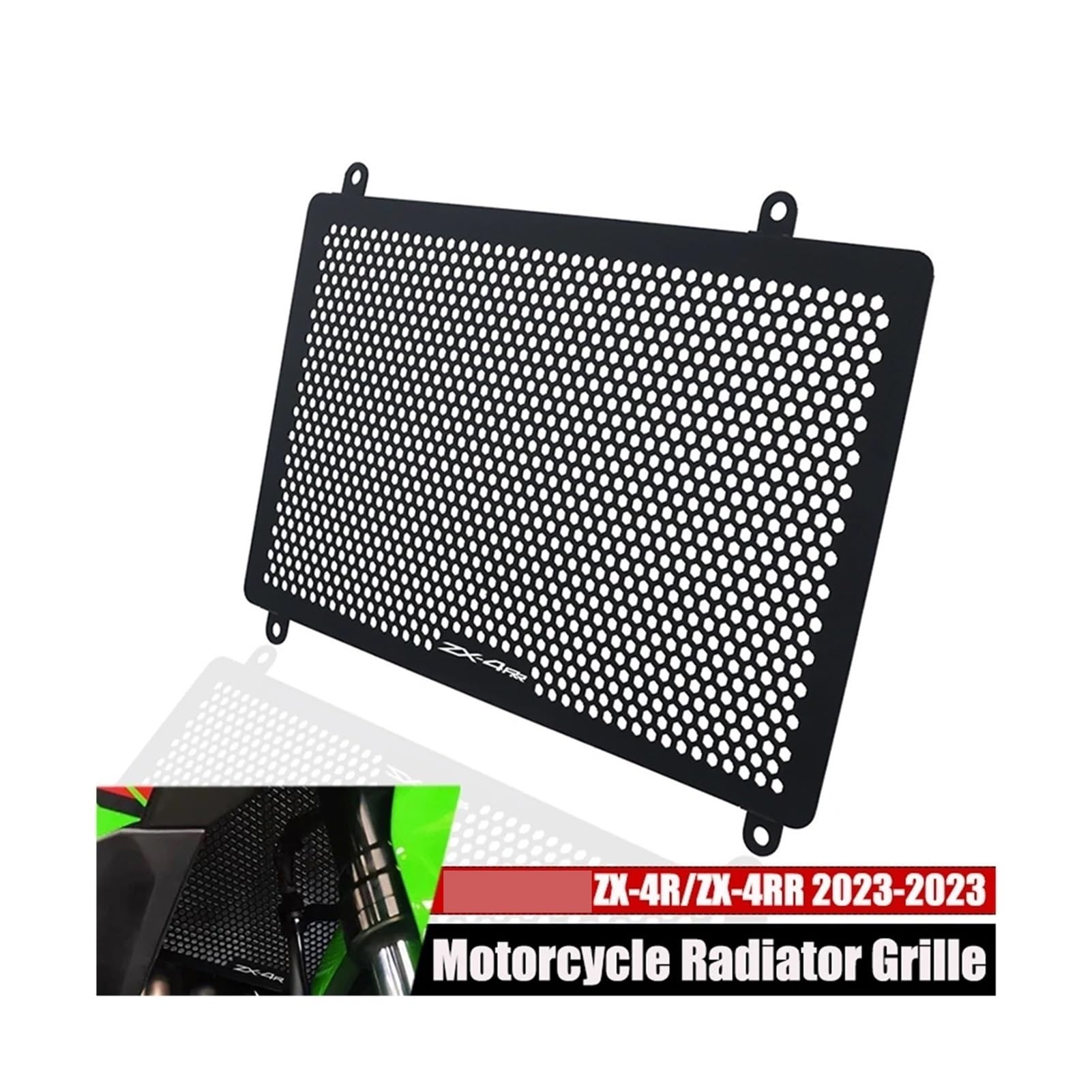 Motorrad kühlerschutzgitter Kompatibel Mit Kawasaki ninja ZX 4R/4RR SE 2023 2024 Motorrad-Kühlergrill(ZX-4R Mark)