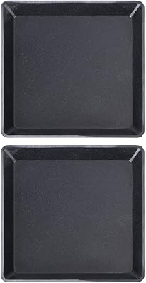 DOITOOL 2pcs Plant Saucer Plastic Plant Tray Flower Pot Saucer Square Saucer for Indoors Outdoor Garden Plant Container Accessories 4.9 Inch Black