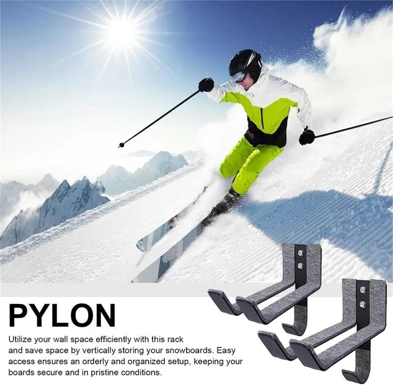 Skateboard Wall Mount 2 Pair Wall Mounted Surfboard Rack Snowboard Hanger Storage Rack for Skateboard for Deck Display Storage