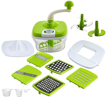 10 in 1 Food Processor, Vegetable Cutter, Juicer, Chipser, Dough Maker (Multicolour)