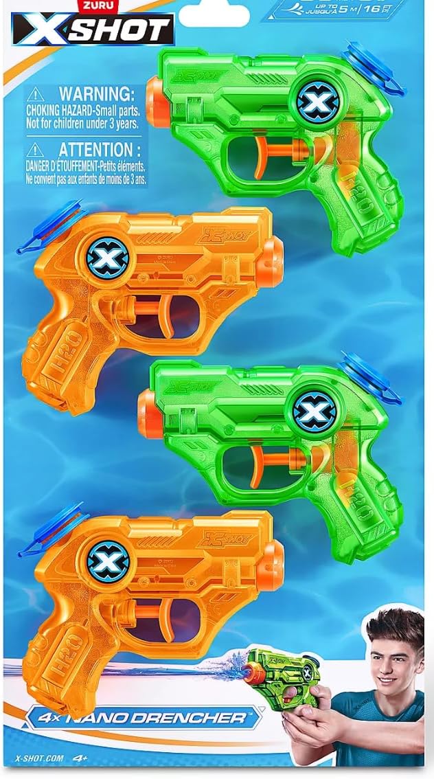 Zuru X-Shot Warfare Nano Drencher Water Blaster 4-Pack - 118145