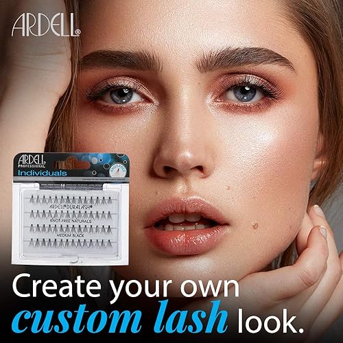 Miniatura 2 de Ardell Pestañas postizas individuales, color negro medio, racimos de pestañas, banda de pestañas, extensiones de pestañas de larga duración, paquete