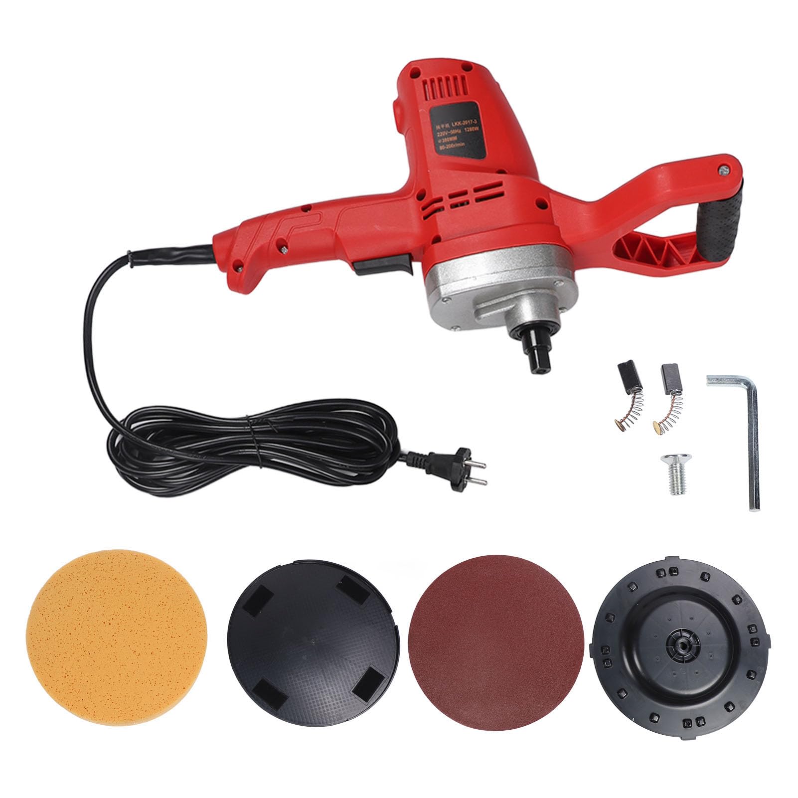 Máquina Alisadora de Paredes de 390 W, 80 a 200 Rpm por Minuto, 6 Niveles de Velocidad, Máquina de Acabado de Mortero de Cemento Ajustable, Paleta de Enyesado de Mortero de