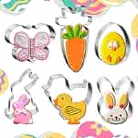 Formine Biscotti Pasqua - Set 6 Stampi Acciaio Inox Per Conigli, Uova E Pulcini - Foto 4