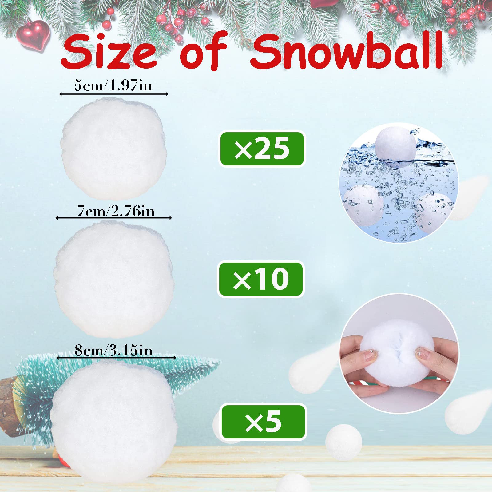 Künstliche Schneebälle - 25 Stück Für Indoor Schneeballschlacht
