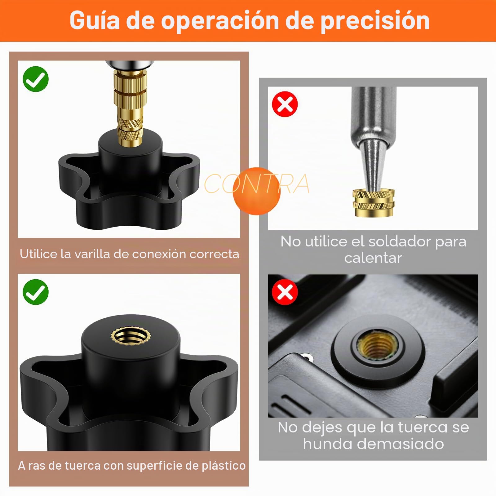 Inserto Roscado M3, Juego de Tornillos Roscados Preciva, Kit de Soldadura (200~500℃), 360 Piezas de Inserto Roscado Metálico M3 con Tornillos y Pernos Surtidos, Accesorios Compatibles con Impresoras