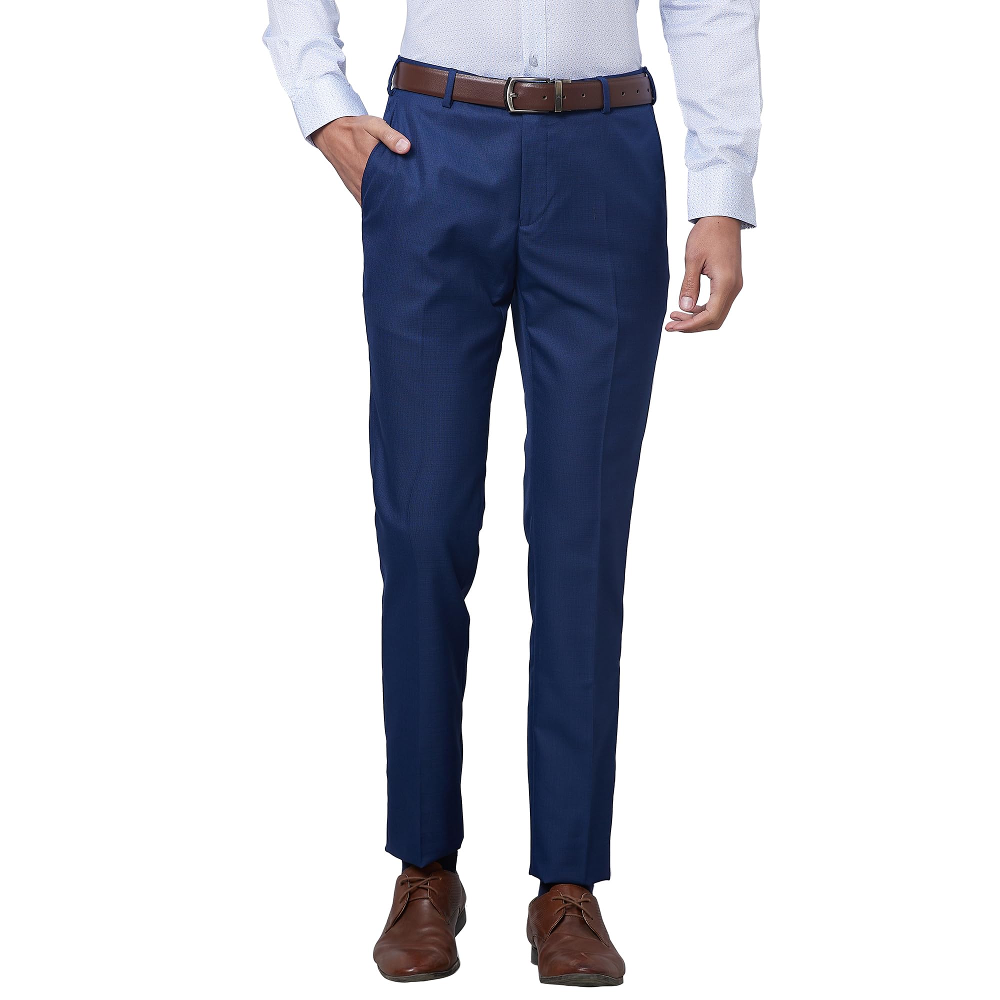 raymond Men Slim Fit Solid Pattern Poly Viscose Blend Pleatless Formal Trouser-picture-34